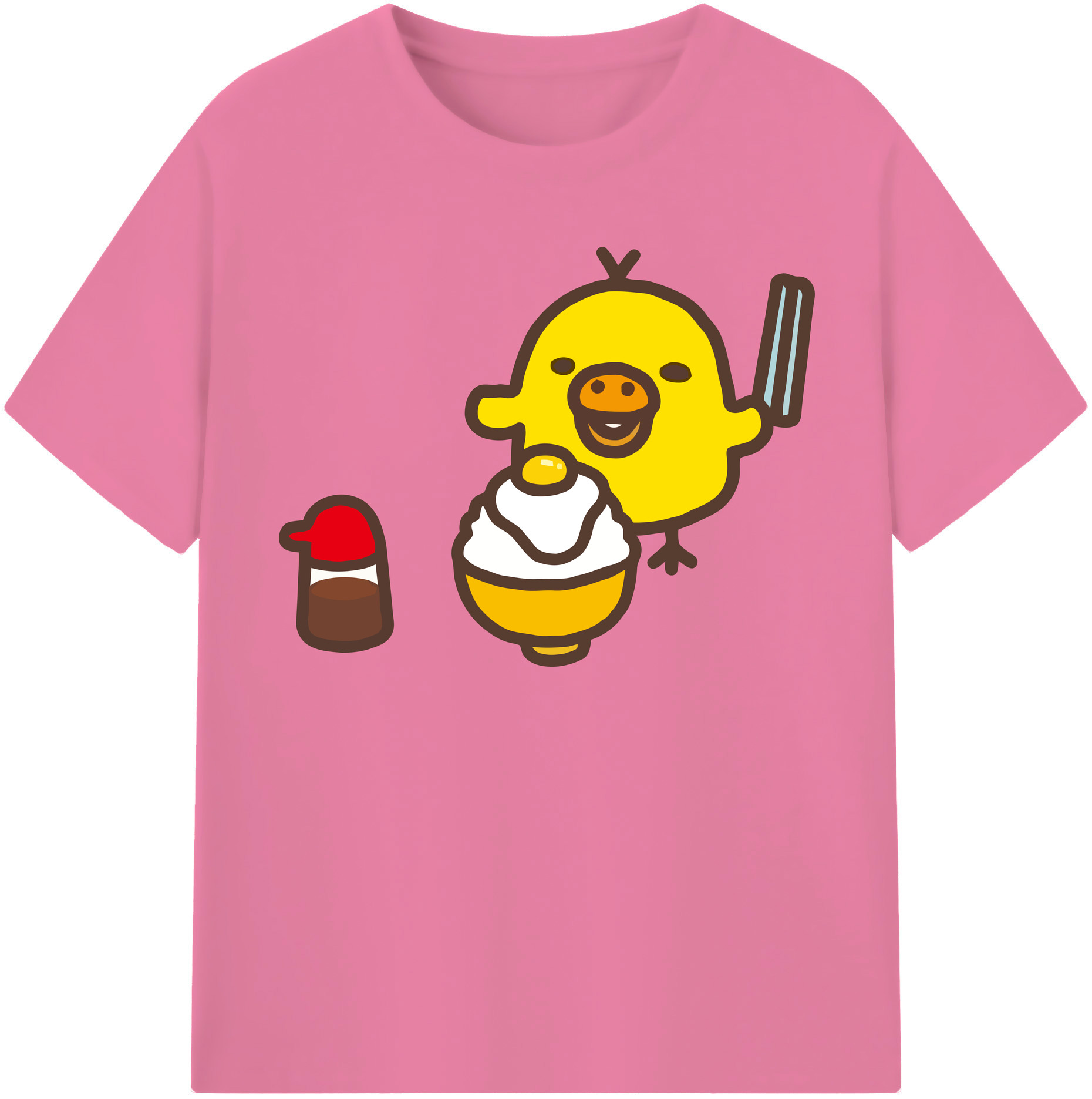 （画像用） リラックマ リラックマ キイロイトリ Rilakkuma Korilakkuma Kiiroitori 綿100％半袖Tシャツ（フロントプリント）